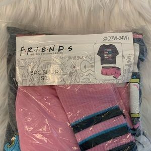 FRIENDS Pink and Gray Pajama Set Intimates & Sleepwear